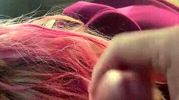 Pretty hooker kneels backseat blowjob cum mouth