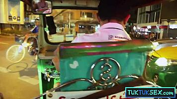 Tiny Filipina blonde MILF picked up bent over doggystyle amateur sex pounding