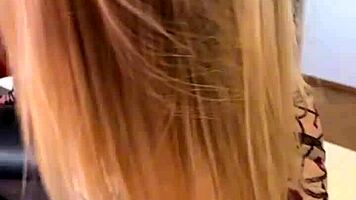 whoa sophie van loo's sexy legs in grey leggings set kitchen counter ablaze