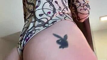 whoa sophie van loo's sexy legs in grey leggings set kitchen counter ablaze