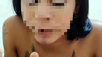 sloppy tinder teen chokes on deepthroat gagging blowjob facefuck