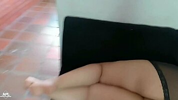 curvy babe with huge tits waits bent over ready for creampie doggystyle home fuck