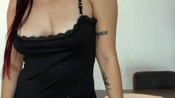 Raw Interview Exposes Dripping Ebony Pussy Lips