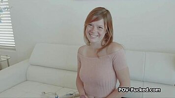 Freckled redhead teen's hardcore homemade sex tape reveal