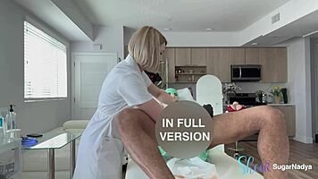 Latex nurse drains monster cock in hospital fetish!