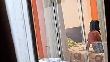 Colombian neighbor rides boyfriend in voyeur skirt upskirt action