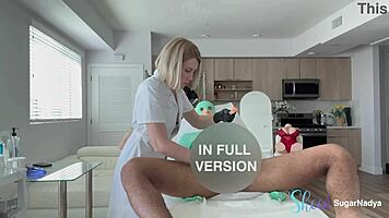 Latex nurse drains monster cock in hospital fetish!