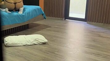 Horny babe takes huge anal toys after class shaking juicy ass