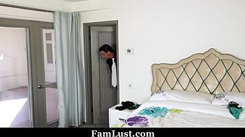 masked guy sneaks into room for hardcore pov fuck with small tits amateur