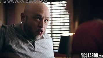 pregnant petite redhead gets manipulated and pounded by older guy