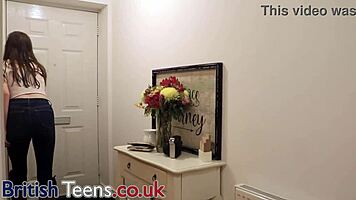 naughty uniform teen bends for intense spanking punishment!