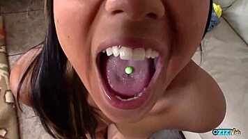 asian beauty's pretty face glazed with huge cumshot
