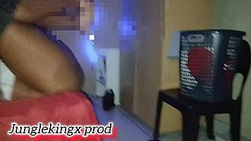 young ebony teen spreads pussy for tall stud's hard quickie fisting fuck