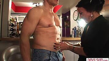 Sugarmom's Hairy Pussy Gets Thorough Licking Treatment