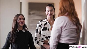 lesbian staff double penetrate busty milf client