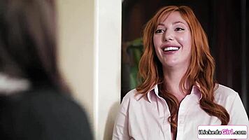 lesbian staff double penetrate busty milf client