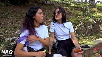 hot latina college girls skip class for wild lesbian pussy licking and scissoring 🔥👅