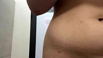 Squirting fountain erupts from curvy wet pussy in public outdoor thrill