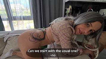 step mommy bends over offers tight ass for hardcore pounding while daddy away
