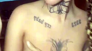 scottish tattooed emo teen fingers her big ass hard