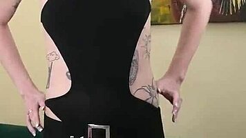 Kit summers rocks tight black bodysuit gothic miniskirt photoshoot