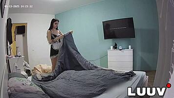 two sexy maids turn cleaning into hot amateur fun in uniforms 😏👗