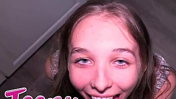 I feel her tight shaved pussy clench as I pump cum deep inside pretty Breezy Bri missionary