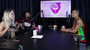 hot morena and safada blonde strip sharing women-only mansion experiences