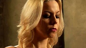 imagine her busty tits heaving as the bound lesbian slave fingers to orgasm