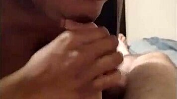 ebony tinder date sucks white cock deep in homemade pov blowjob