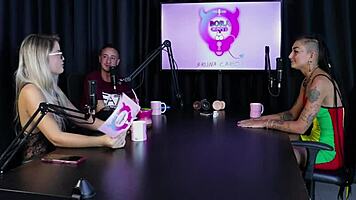 hot morena and safada blonde strip sharing women-only mansion experiences