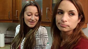 amber rayne and dani daniels scissor passionately at wild party