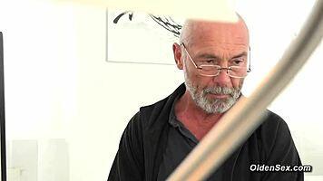 Old man doggystyles horny blonde teen