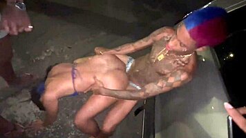 bold group of friends fucks bareback publicly ignoring everyone around