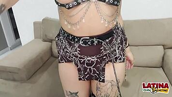 fuck emily sinner hard in leather lingerie casting!