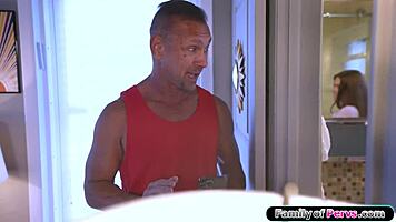 Perky titties tempt older guy into forbidden petite playtime