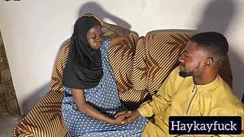 Horny ebony teen rides monster black cock doggystyle bent over