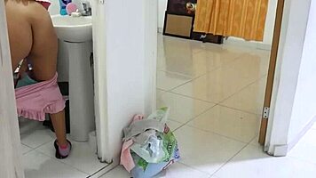 Catch Amateur Masturbating Then Pound Her Tight Pussy Hard with Big Cock