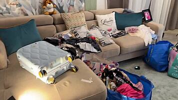 petite blonde college girl tries on outfits flashing her pussy and perfect ass