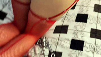 Beauty in red lingerie deepthroats to make you explode cumming