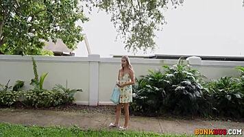 teen babe trades panties for hard cock ride in car