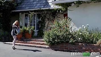 Big titted ginger milf rides cock with her wild hairy bush ecstasy