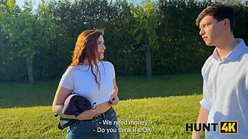 Hunt4k. Cheating Pickup by Pond Turns Wild Outdoor Fuck