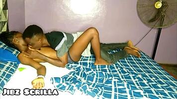 Ebony teen rides jibz scrilla's monster bbc till pussy creampie cum!