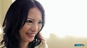 after interview sexy asian slut mouth filled with cum