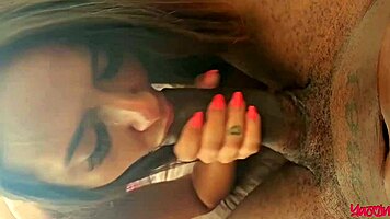 brazilian housewife rides huge cock squirting in sheer morning fuck