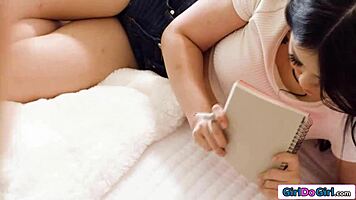 Tall Busty Babe Facesits Petite Asian Roommate Sensually