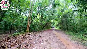 thai teen mushroom hunt turns into outdoor pussy pounding creampie adventure