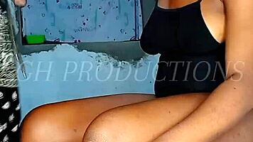 African teen tied up slurps sloppy on bbc, submissive gagging like a total slut!