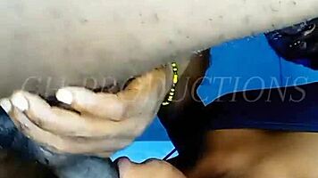 African teen tied up slurps sloppy on bbc, submissive gagging like a total slut!